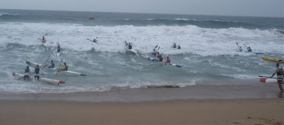 Dolphin Coast Day 2 - Double surf ski start